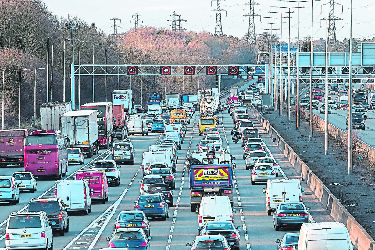 Traffic on British motorway M1